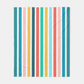 モダン夏数々の色の垂直ストライプ色 フリースブランケット (正面)