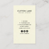 モダン多汁性サボテンのオレンジフローラ水彩 名刺 (裏面)