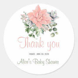 モダン多汁水彩植物性グリーンサンゴ ラウンドシール