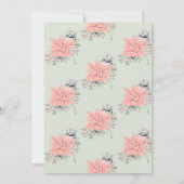 モダン多汁水彩植物性グリーンサンゴ 招待状 (裏面)