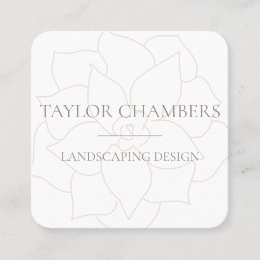 モダン多肉シンプル スクエア名刺 (正面)