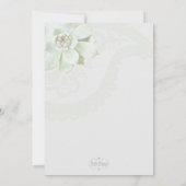 モダン多肉植物結婚薬 招待状 (裏面)