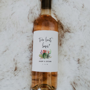 モダン多肉質タコBout Love Fiesta結婚's ワインラベル