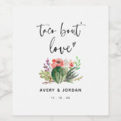 モダン多肉質タコBout Love Fiesta結婚's ワインラベル (シングルラベル)