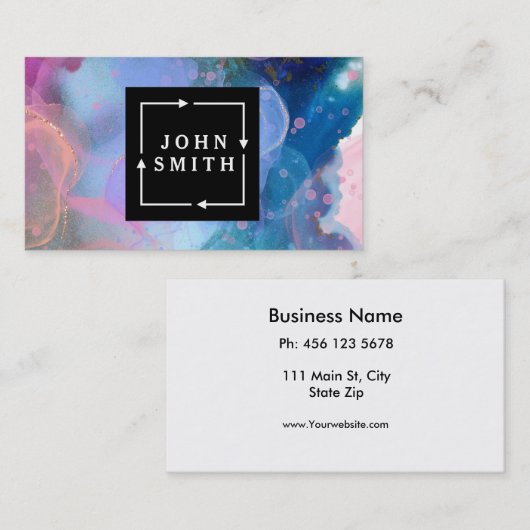 モダン多色水の色クール抽象芸術 名刺 (正面/裏面)