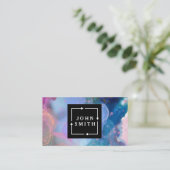 モダン多色水の色クール抽象芸術 名刺 (スタンド正面)