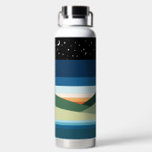 モダン夜の空のキルト追加文字ホワイト ウォーターボトル (背面)