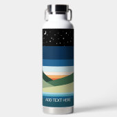 モダン夜の空のキルト追加文字ホワイト ウォーターボトル (正面)