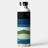モダン夜の空のキルト追加文字ホワイト ウォーターボトル (左面)