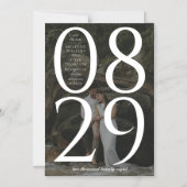 モダン大はっきりした日付写真の背救景D マグネット招待状 (正面)