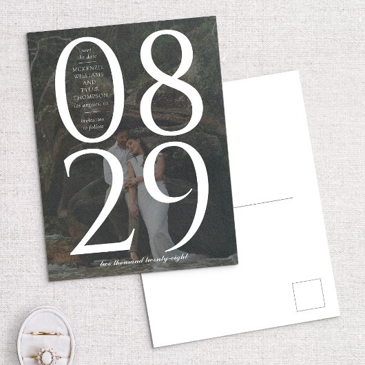 モダン大はっきりした日付写真の背救景D 案内ポストカード