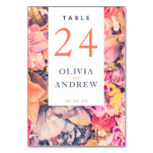 モダン大カラフルフローラの背結婚景 テーブルナンバー (正面)