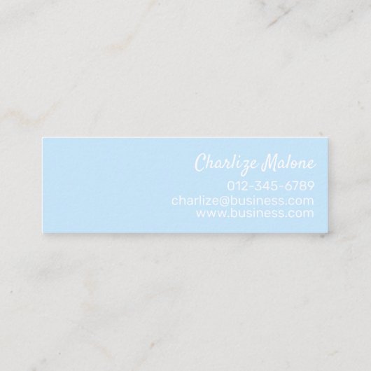 モダン大シンプルきなHELLO SCRIPT独自のロゴブルー スキニー名刺 (裏面)