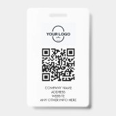 モダン大型写真社員QR IDバッジ バッジ (裏面)
