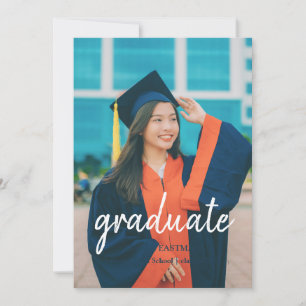 モダン大学院修了写真卒業 招待状