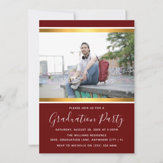 モダン大学院写真の発表とパーティー招待状 案内状 (裏面)