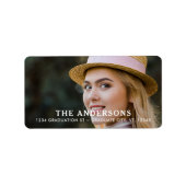 モダン大学院写真パーソナライズされた差出人住所 ラベル (正面)