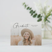 モダン大学院写真卒業 インビテーションポストカード (スタンド正面)