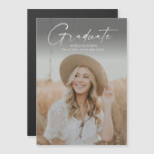 モダン大学院写真卒業 マグネット招待状 (正面/裏面)