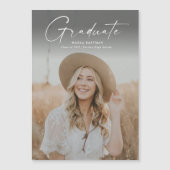 モダン大学院写真卒業 マグネット招待状 (正面)