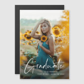 モダン大学院写真卒業 マグネット招待状 (正面/裏面)