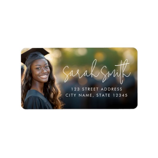 モダン大学院写真差出人住所 ラベル (正面)