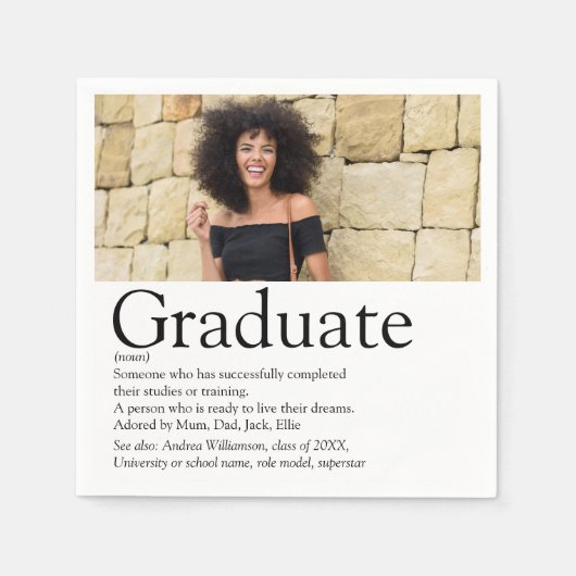 モダン大学院定義の写真 スタンダードカクテルナプキン (正面)