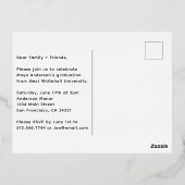 モダン大学院手書き |フォトオーバーレイ 箔招待状ポストカード (裏面)