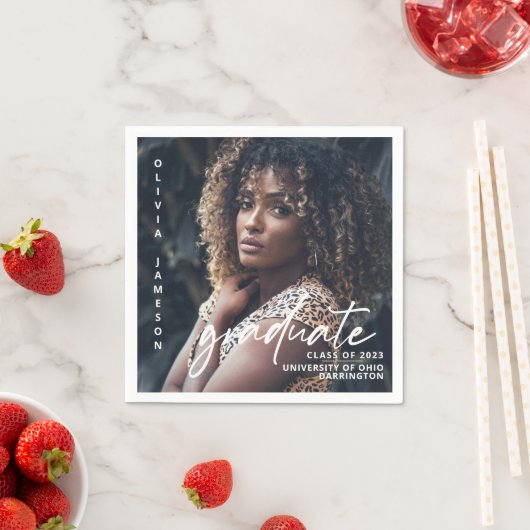 モダン大学院手書き |写真 スタンダードカクテルナプキン (インサイチュ)