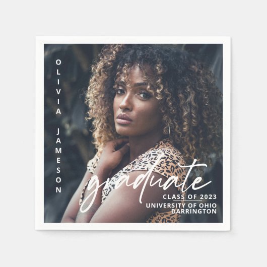 モダン大学院手書き |写真 スタンダードカクテルナプキン (正面)