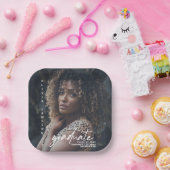 モダン大学院手書き |写真 ペーパープレート (パーティー)