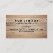 モダン大工サービスと手作り木材 名刺 (裏面)