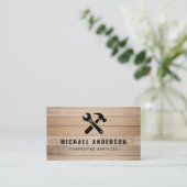 モダン大工サービスと手作り木材 名刺 (スタンド正面)