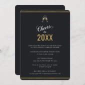 モダン大晦日のオフィスSoire Black 招待状 (正面/裏面)