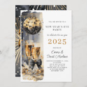 モダン大晦日2025ディスコボール 招待状 (正面/裏面)