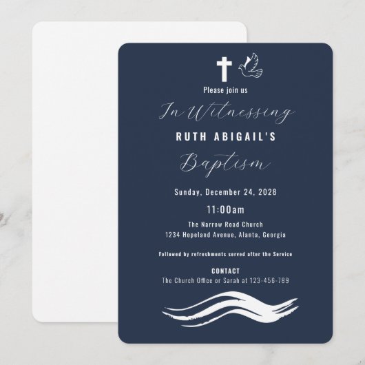 モダン大洗礼 招待状 (正面/裏面)