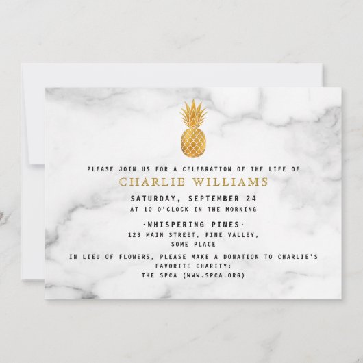 モダン大理石お祝い記念碑3 – 写真 招待状 (裏面)