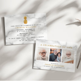 モダン大理石お祝い記念碑3 – 写真 招待状