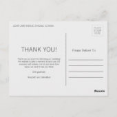 モダン大理石と金ゴールドの結婚ありがとうはがき ポストカード (裏面)