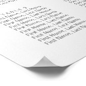 モダン大理石と金ゴールドの結婚座席図の記号 ポスター (角)