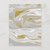 モダン大理石と金ゴールドの結婚詳細カード エンクロージャーカード (裏面)