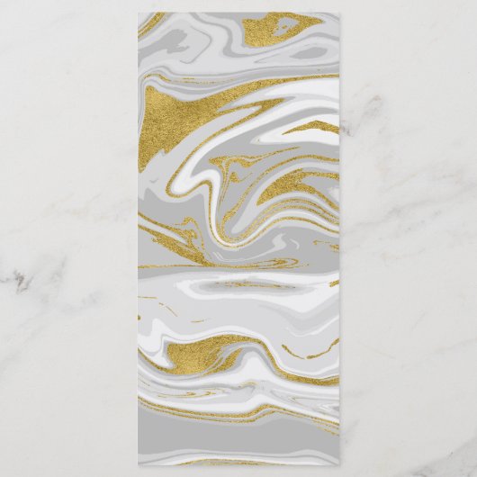 モダン大理石と金ゴールド結婚のメニューカード メニュー (裏面)