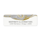 モダン大理石と金ゴールド結婚の住所 シール (正面)