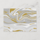モダン大理石と金ゴールド結婚の宿泊カード エンクロージャーカード (裏面)