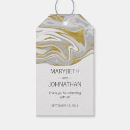 モダン大理石と金ゴールド結婚の感謝のギフトラベル ギフトタグ