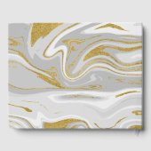 モダン大理石と金ゴールド結婚ズゲストブック ゲストブック (裏面)