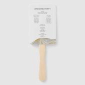 モダン大理石と金ゴールド結婚式 プログラムハンドファン ハンドファン (裏面)