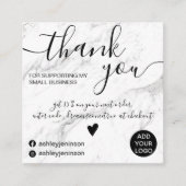 モダン大理石のシック感謝してい注文 スクエア名刺 (正面)