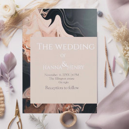 モダン大理石のテクスチャ招待 招待状