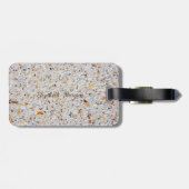 モダン大理石のテクスチャ、モノグラムパーソナライズされた ラゲッジタグ (裏面横)